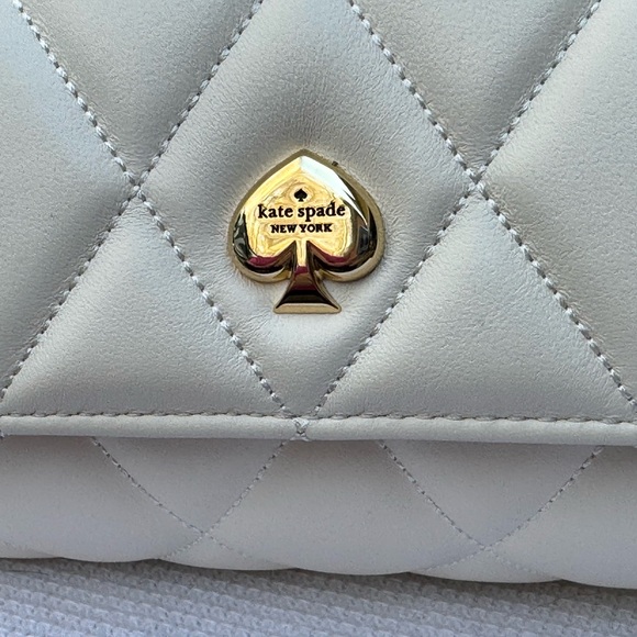 Kate Spade Quilted Leather Purse Maringue/Off White Heart to Heart Purse NWT - Picture 2 of 13